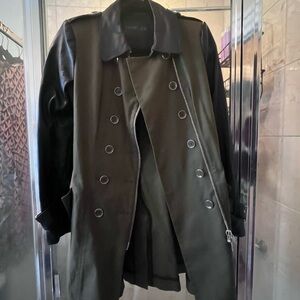 Rache Zoe Leather Sleeved Trench